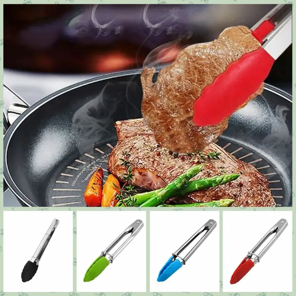 Food Grade Silicone Silicone Food Tong High Temperature Resistant 7 Inch Silicone Food Clip Non-slip Barbecue Clip Steak