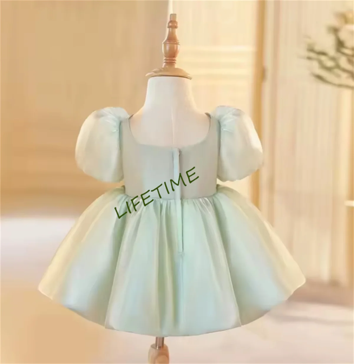 Abito da festa di compleanno per bambini personalizzato nuovo adorabile con scollo a O Abito da ballo di Natale per prima comunione con abito da ragazza di fiori con fiocco grande