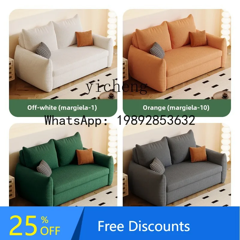 double sofa bed retractable folding dual-purpose small apartment living room multi-functional balcony study