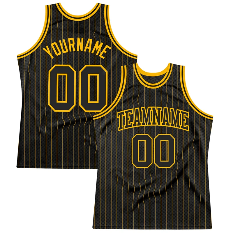 Fashion Pinstripe Graphic Black Basketball Tank Top Summer Casual Custom Name 3D Printed Vest Men Women Customized Team Uniforms