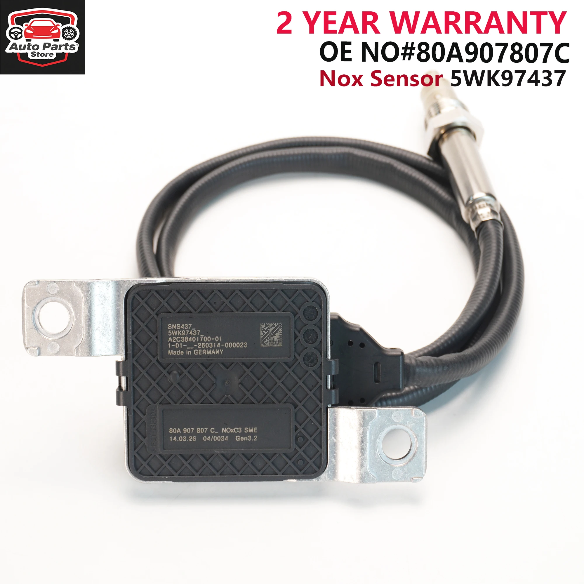 

80A907807C 5WK97437 NOx Sensor Fits Audi Q5 FY SQ5 2.0 TDI Diesel 2017-2023 Exhaust Emission Sensor