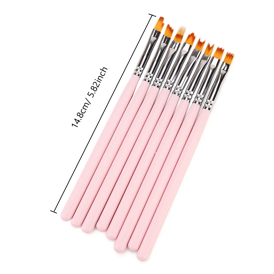 8 pinceles para pintar con degradado de pétalos para decoración de uñas, bolígrafos de dibujo para diseño de manicura, herramientas de decoración de uñas