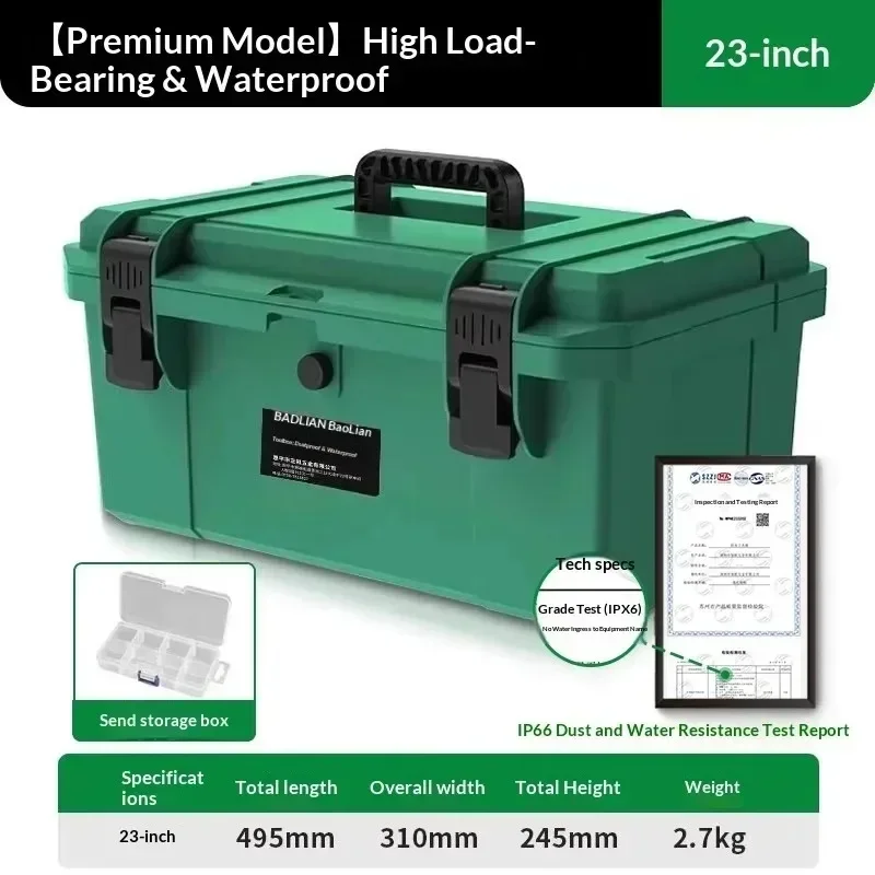 Heavy Duty Waterproof Large Tool Box Multi-Purpose Electrician Handyman Storage Case Portable Home Car Workshop Organizer