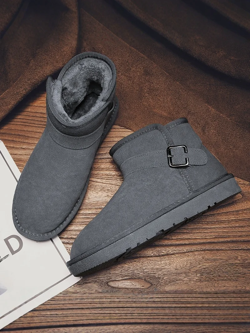 

Men's Winter Snow Boots Fleece Lined Fur Integrated Bread Shoe Waterproof Anti Slip Cold Resistant below 40 Degrees