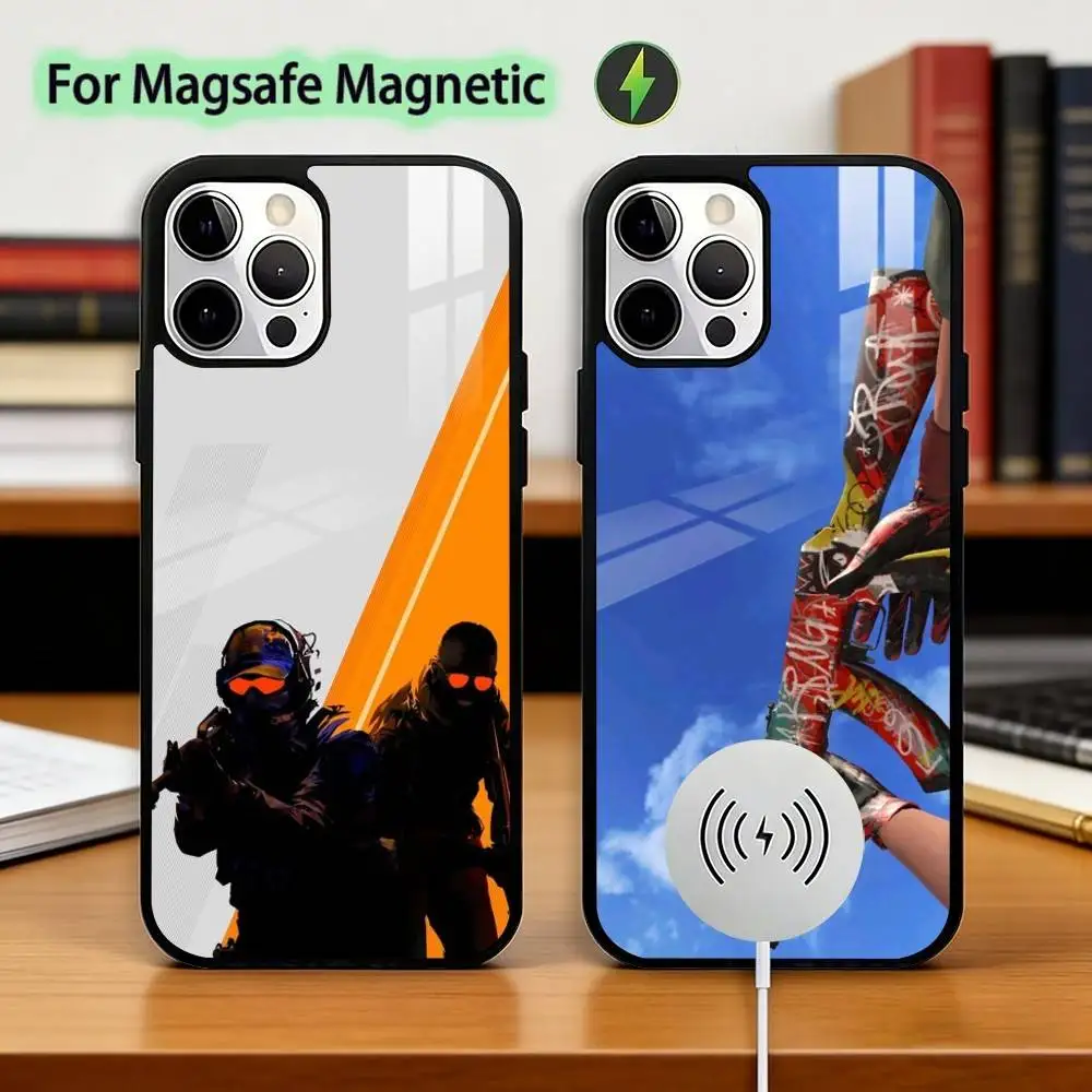 

Game CS2 Counter-Strike2 Phone Case For iPhone17,16,15,14,13,12,11 Plus,Pro Magnetic For Magsafe Wireless Charging