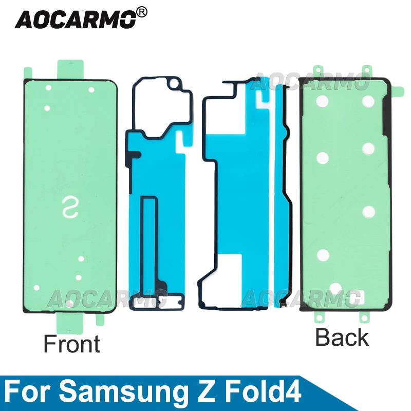 Aocarmo do Samsung Galaxy Z Fold4 F936 przedni wyświetlacz LCD samoprzylepna tylna pokrywa naklejka taśma klejąca części do naprawy