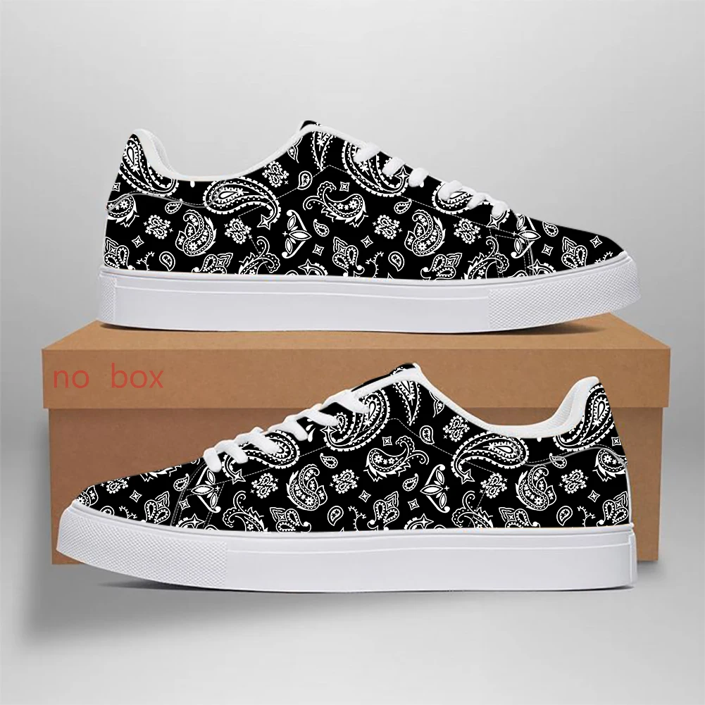 Nieuwe Heren Hoge Kwaliteit Vrijetijdsschoenen Enkelschoenen Paisley Patroon Platte Onderkant Leren Sneakers Paar Casual Outdoor