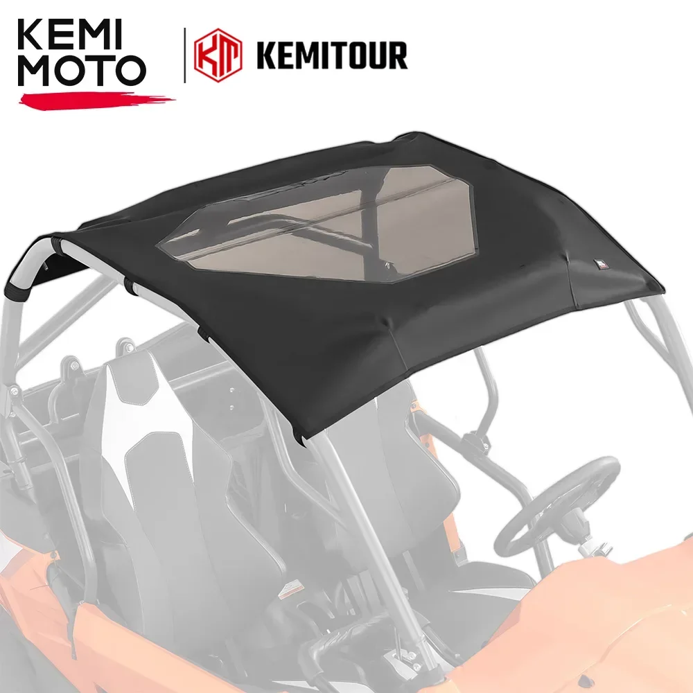 

KEMIMOTO UTV Soft Roof for CF-MOTO ZFORCE 500/800 Trail, 800 EX,1000 7000-2604B0 Black Rooftop Brown Transparent Film