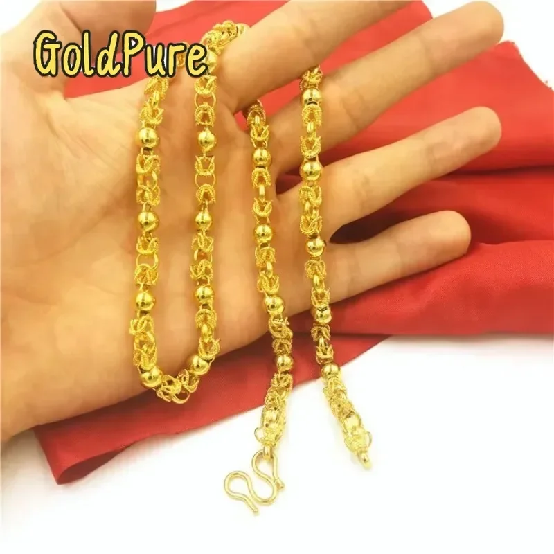 

Goldpure Luxurious and Domineering 9999 24K Real Gold Jewelry Necklace for Men's Double Cam Necklacegift