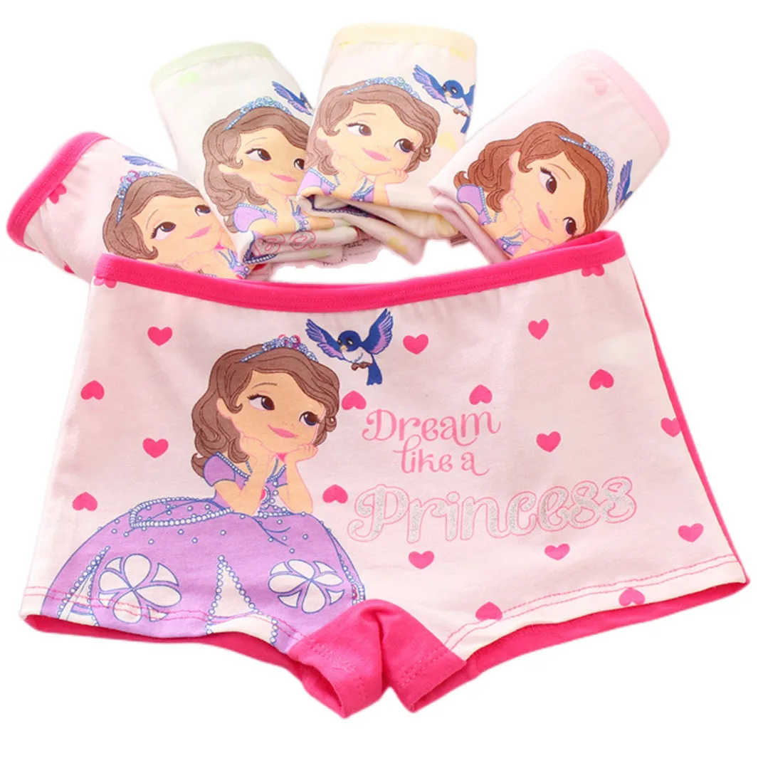 12pcs/Lot New Girl Cotton Briefs Children Underwear Princess Girl Printing Panties Kids Brief Comfortable Underpants Size 2T-10T