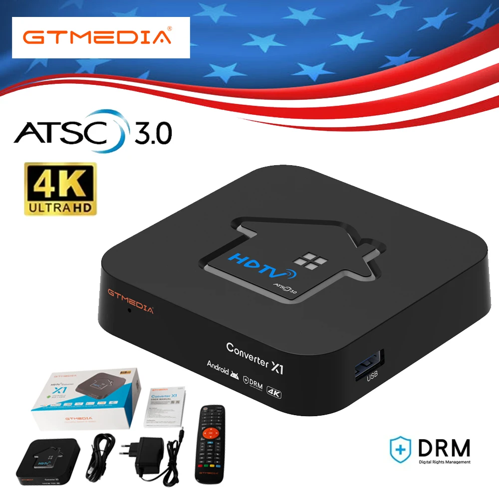 

GTMEDIA TV BOX ATSC3.0 2.4G&5G WiFi Original Quad Core Smart Media Player 4K HDR Set Top Box Dolby Audio BT 5.0 for US