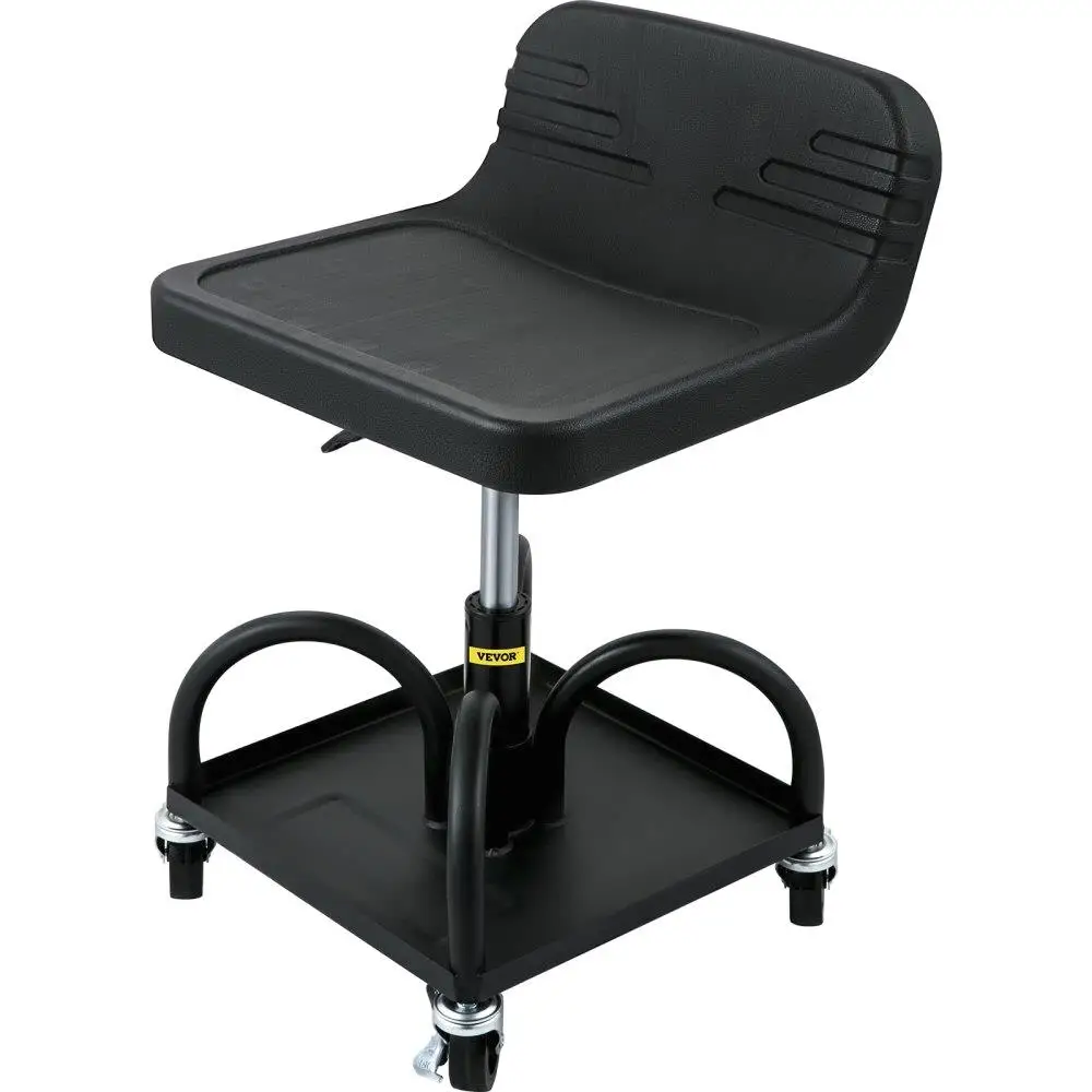 

Adjustable Height Rolling Mechanic Seat with Swivel Wheels Tool Tray 15.7-20.5in 300LB Capacity Black