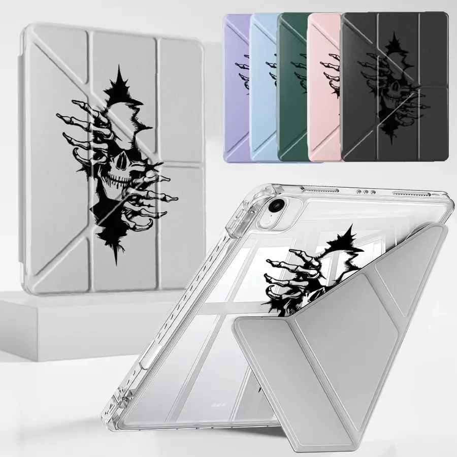 

Креативный чехол-подставка Creative Crack Skeleton Y-Fold для планшетов iPad Mini 6, 7, Air 4, 5, M3, M2, 1, 2, M4, 11 дюймов, Pro 2025, Pro 11-го, 10-го, 9-го поколений