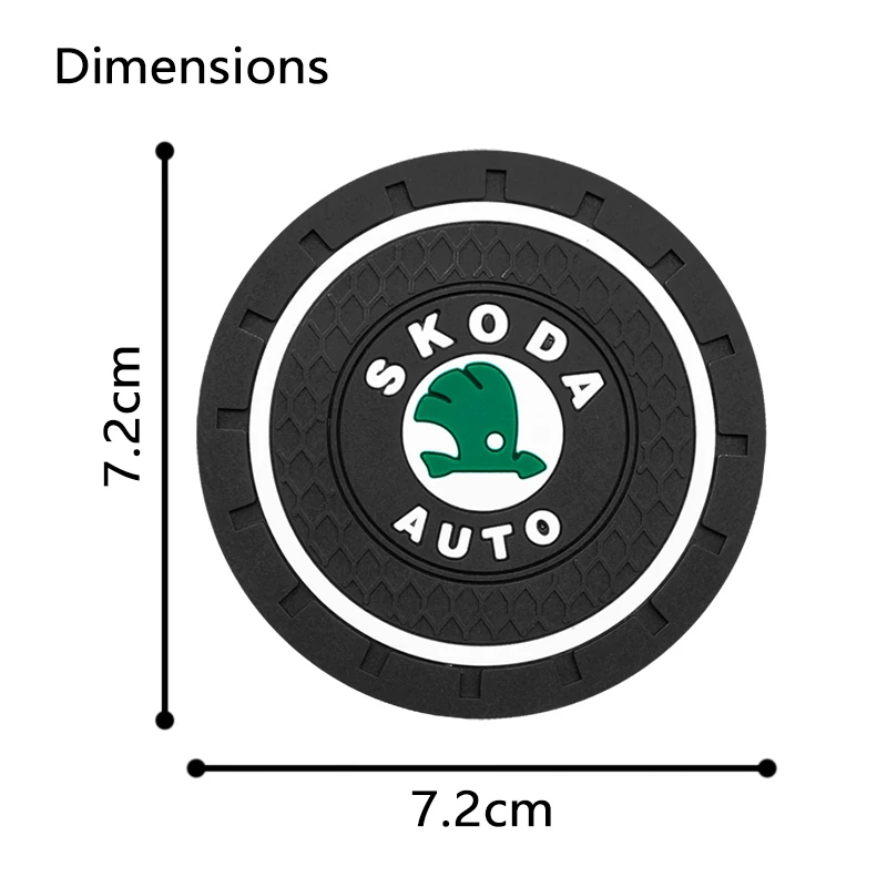 자동차 자동 컵 거치대 미끄럼 방지 삽입 코스터 패드, 스코다 옥타비아 mk3 Rapid 2 Karoq Superb 범용 내부 액세서리, 2 개