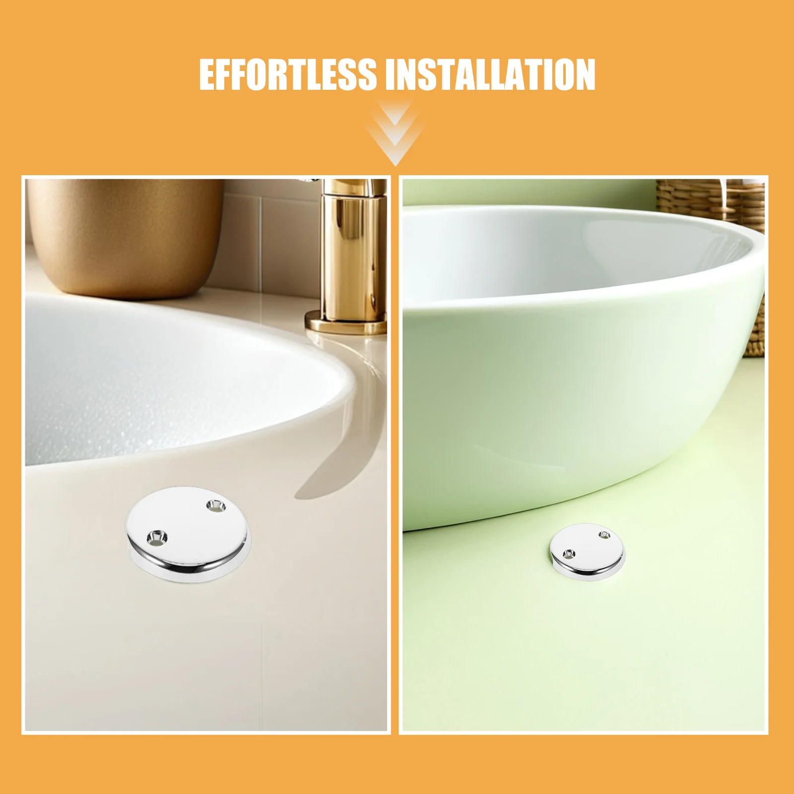 2Pcs Bathroom Tub Overflow Cover - Efficient Drainage System with Tight Seal Technology Universal Fit for American Style