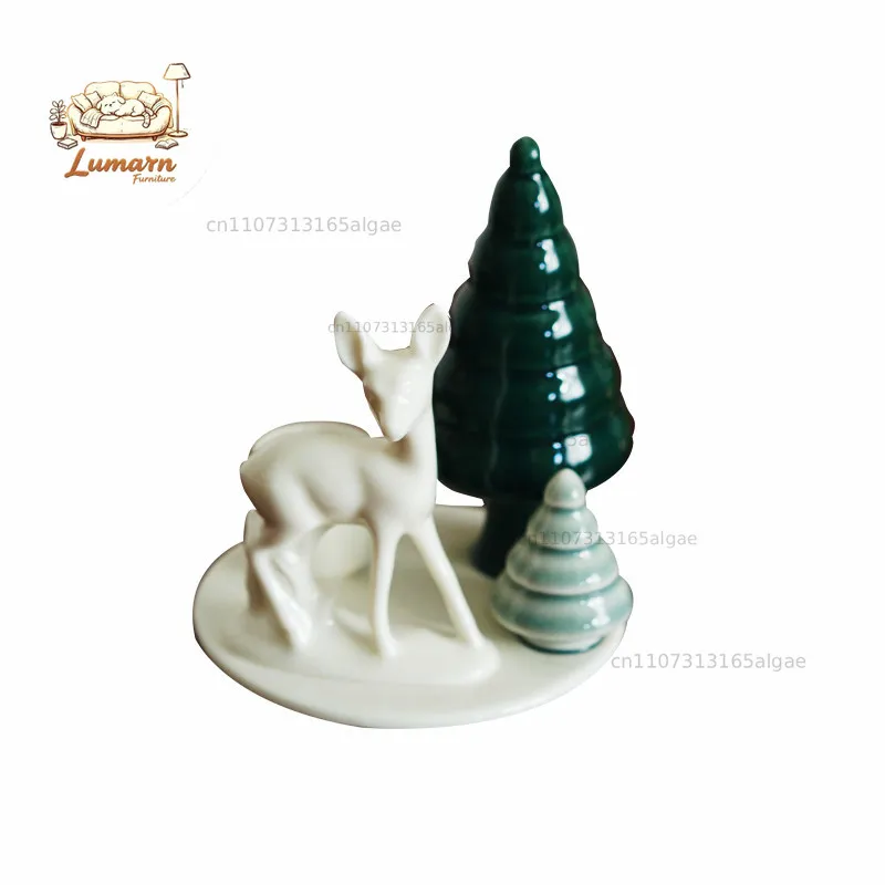 [Christmas] Exported to Nordic high temperature Christmas scene candle holder Christmas tree sika deer shape candle holder de