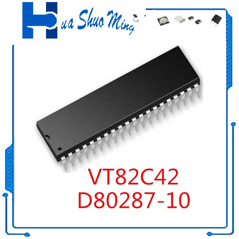 2Pcs/Lot  MD80287-10/B D80287-10 VT82C42 VT82C42N  82C42  DIP-40