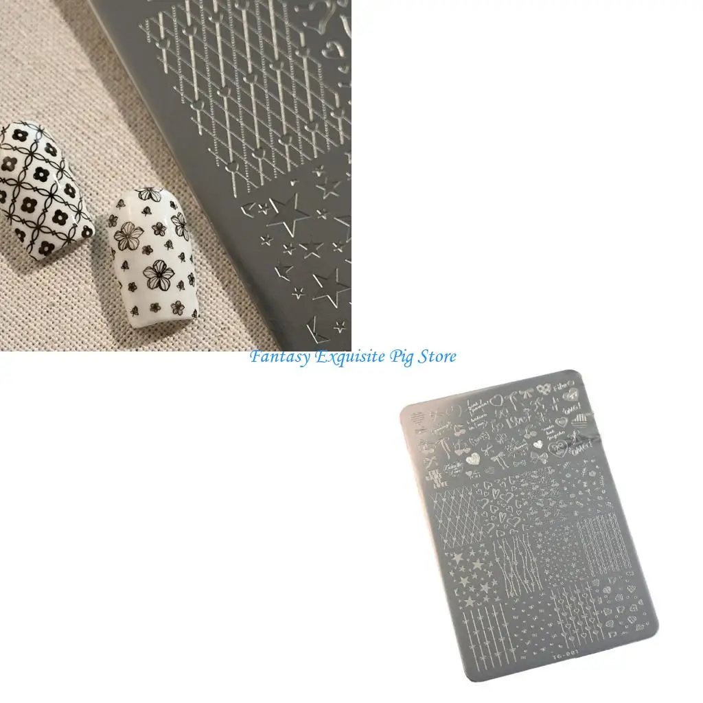 

Нежное кружево с бантом, профессиональная пластина для штамповки ногтей, инструмент из нержавеющей стали для дизайна ногтей,