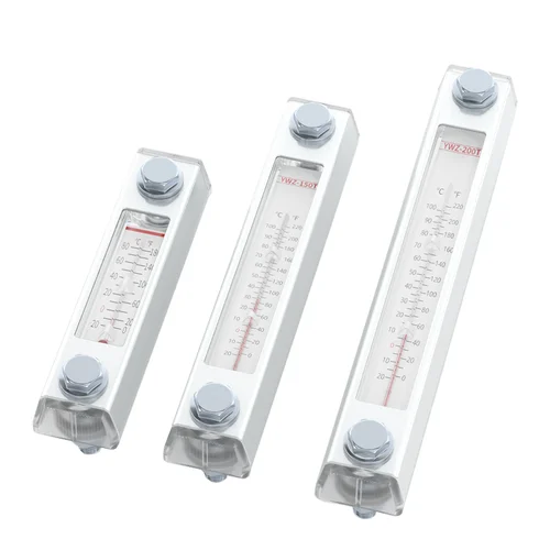 Imagen 2 del producto Medidor de nivel de fluido de tanque hidráulico de carcasa de aluminio, medidor de nivel de aceite, medidor de nivel de agua, termómetro de agua estándar de aceite YWZ 50T-500T