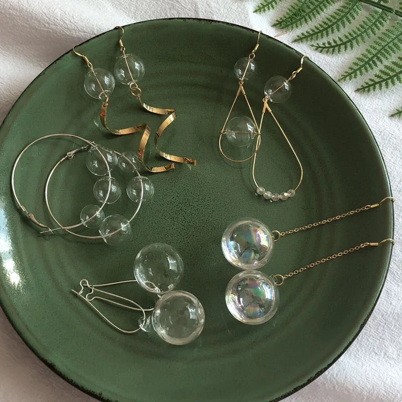 10 sztuk 12-30mm pusta szklana kula podwójny otwór okrągła bańka szklana kula kule komponenty do biżuterii koraliki akcesoria DIY Handmade — zdjęcie 5