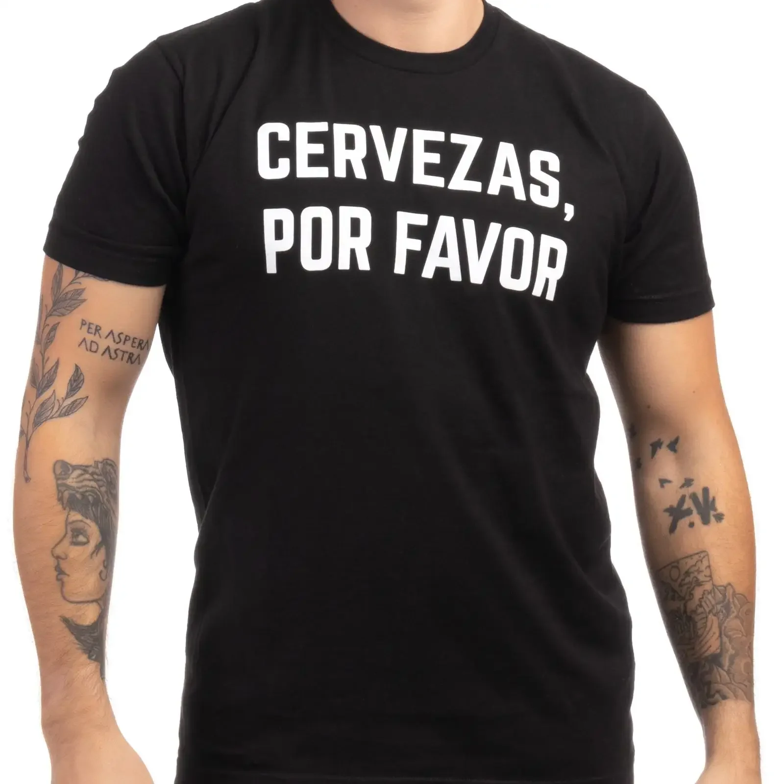 Cervezas Por Favor Funny Spanish Party Saying Mexico Vacation T Shirt for Men vintage Washed Breathable Stretched streetwear
