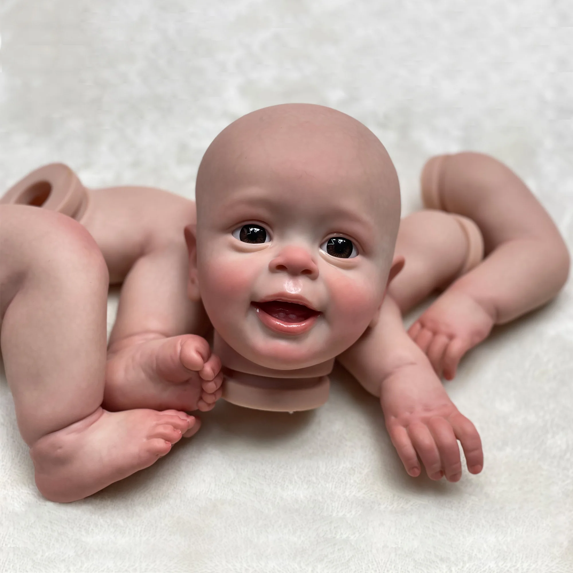 

Yannick 22 Inch Reborn Doll Kits Open Mouth Lovely Reborn Bebe Artist Painting Dolls Kit Handmade Realistic Baby Lifelike Bebes