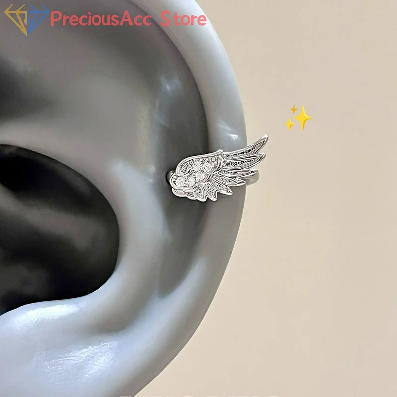 Angel Wings Ear Cuff Earrings Vintage Zircon Jewelry For Couples Women Birthday Gift