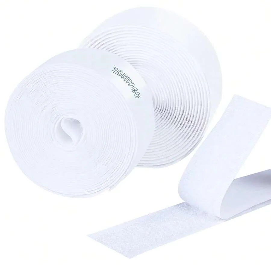 

Heavy Duty Hook And Loop Tape With Strong Adhesive - 9.84FT X 1in White Strips Se--Adhesive Fasteners For Wall Hanging Carpet F