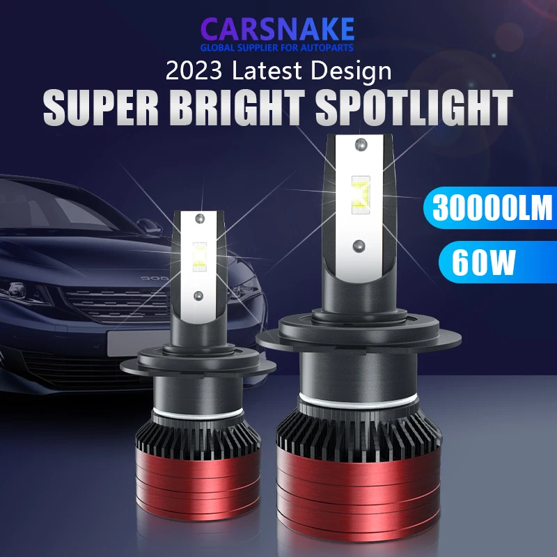 Carsnake H1 H4 H7 LED Headlights  30000LM 6000K H8 H9 H11 9005 9006 9012 Car Bulbs 7540 CSP 60W HB3 HB4 Automotive Fog Lights