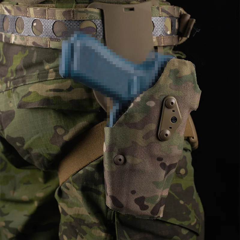 G17 Holster Elastic Leggings, QLS Quick Release System, Adjustable Angle, Adapted to 2.25 Inch Tactical Waistband