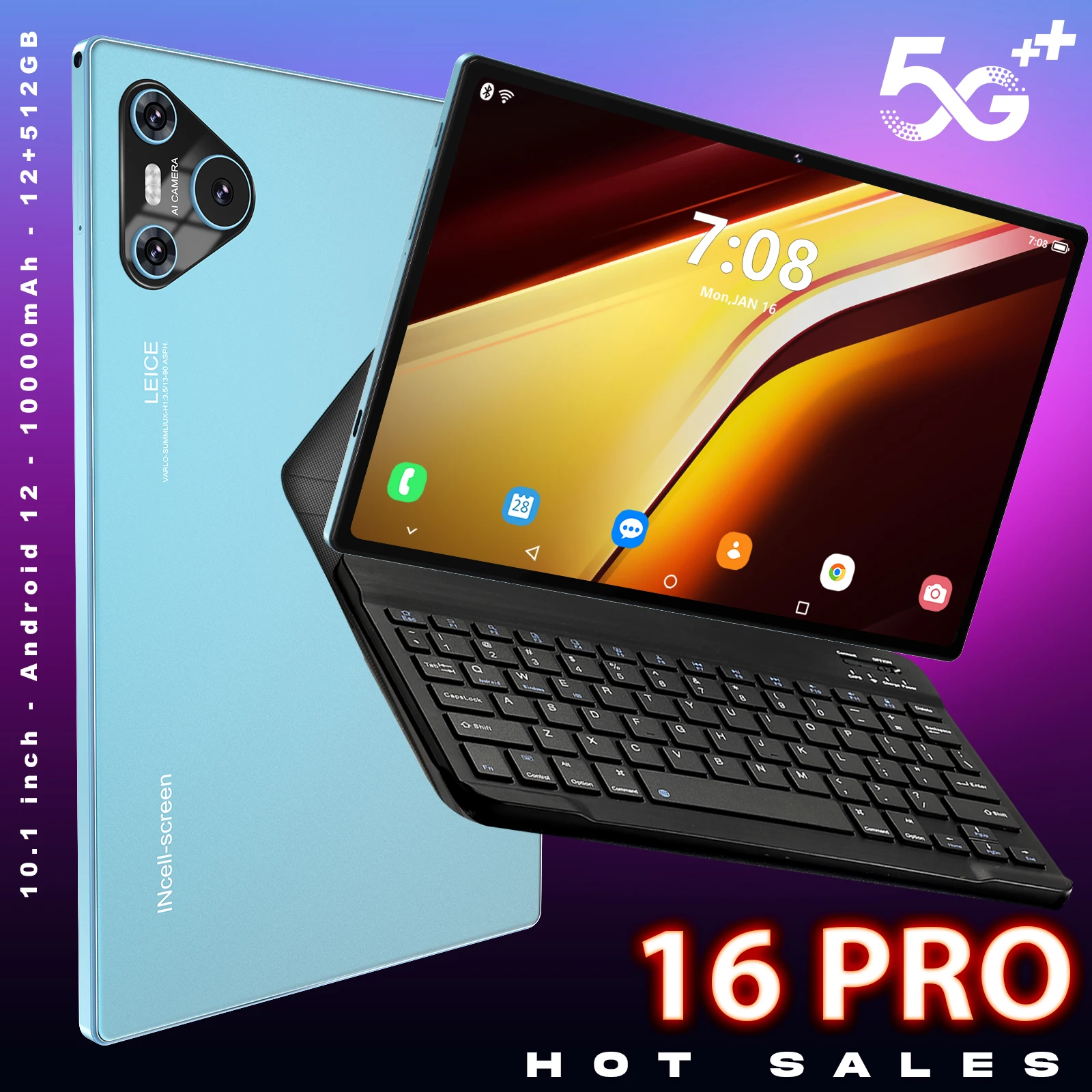 2024 new model 16 PRO tablets 10.1 inch tablets android Dual card and dual standby High definition photo shoot tabletas