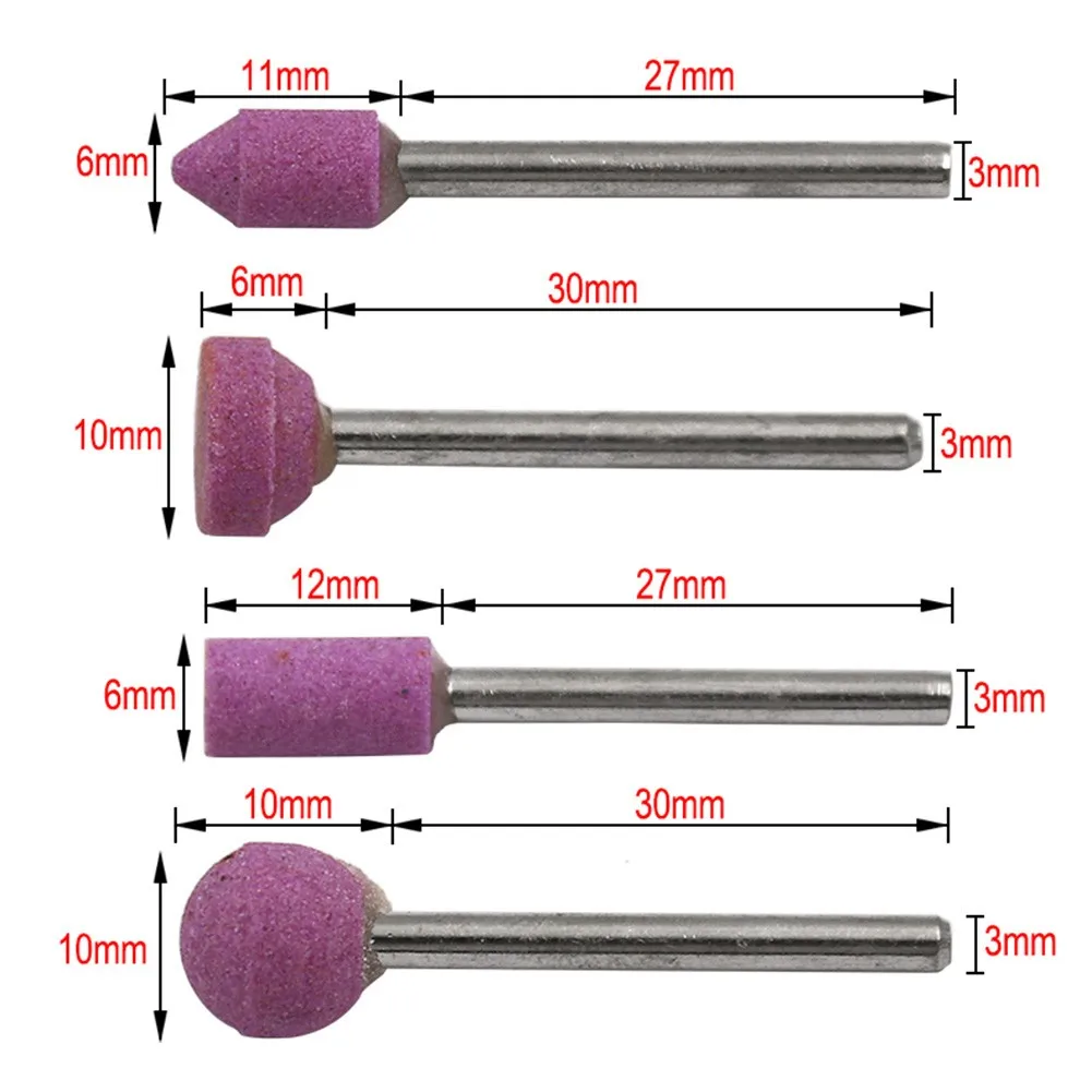 7pcs/Set Abrasive Mounted Stone Polishing Head Wheel Head Shank Grinding Head Stone Wheel Rotary Power Tools Accessories