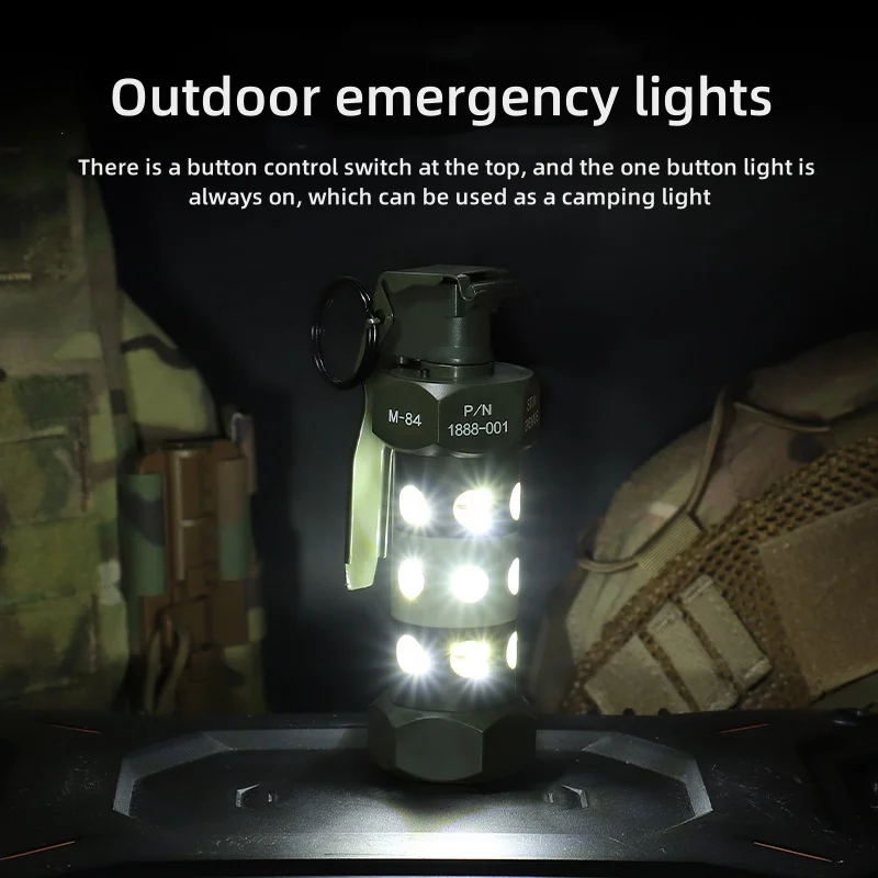 Flash Bullet 1:1 Toy Model Outdoor Camping Emergency Light Outdoor Hunting Army Fans COS Style Insurance Pull Ring is Elastic