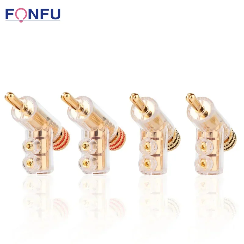 

4Pcs HIFI Lockable 24K Gold Plated Lockable Speaker Cable Banana Connector Banana Plug