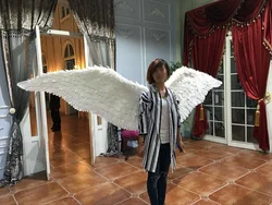 Angel Feather Wings White Red Fashion Show Displays Wedding Cosplay Halloween Carnival Festival Party Adult Model