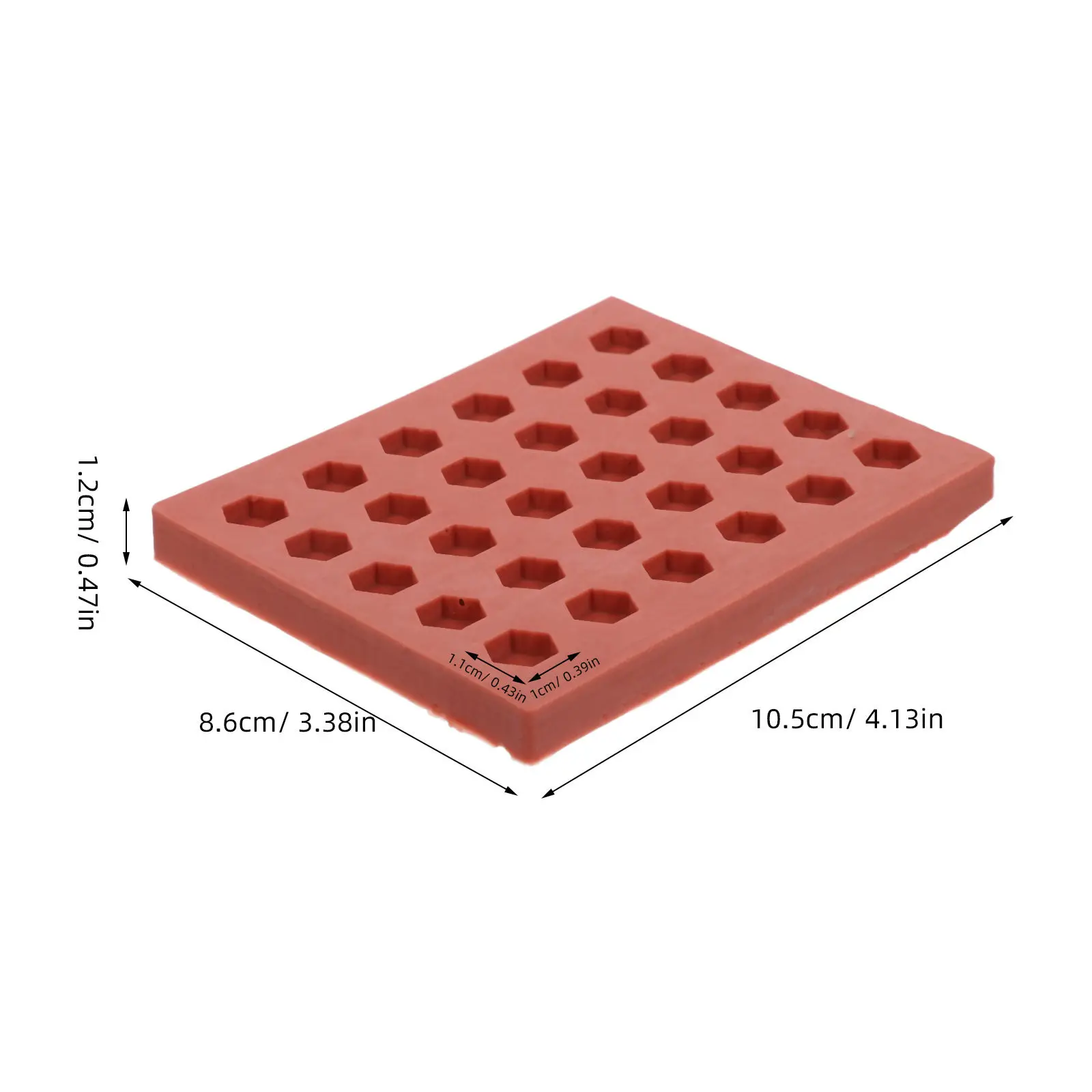 Reusable Silicone Hexagon Brick Mold for Miniature Red Bricks Dollhouse Projects Sand Table Building Concrete Paving Molds