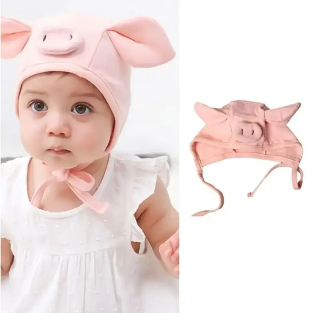

Креативный подарок: мягкая дышащая детская шапочка-свинка с ремешками, хлопковый реквизит для фотосессий