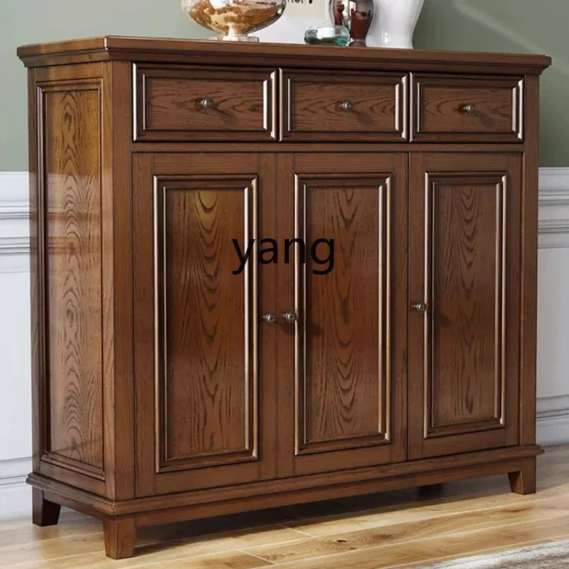 

CX solid wood shoe cabinet retro home door entry door storage cabinet