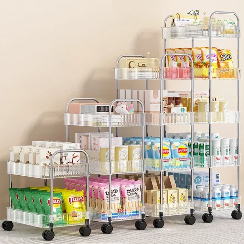 Rolling Utility Cart 2/3/4 Tier Multilayer Bathroom Organizer Slim Slide Movable Gap Storage Shelves