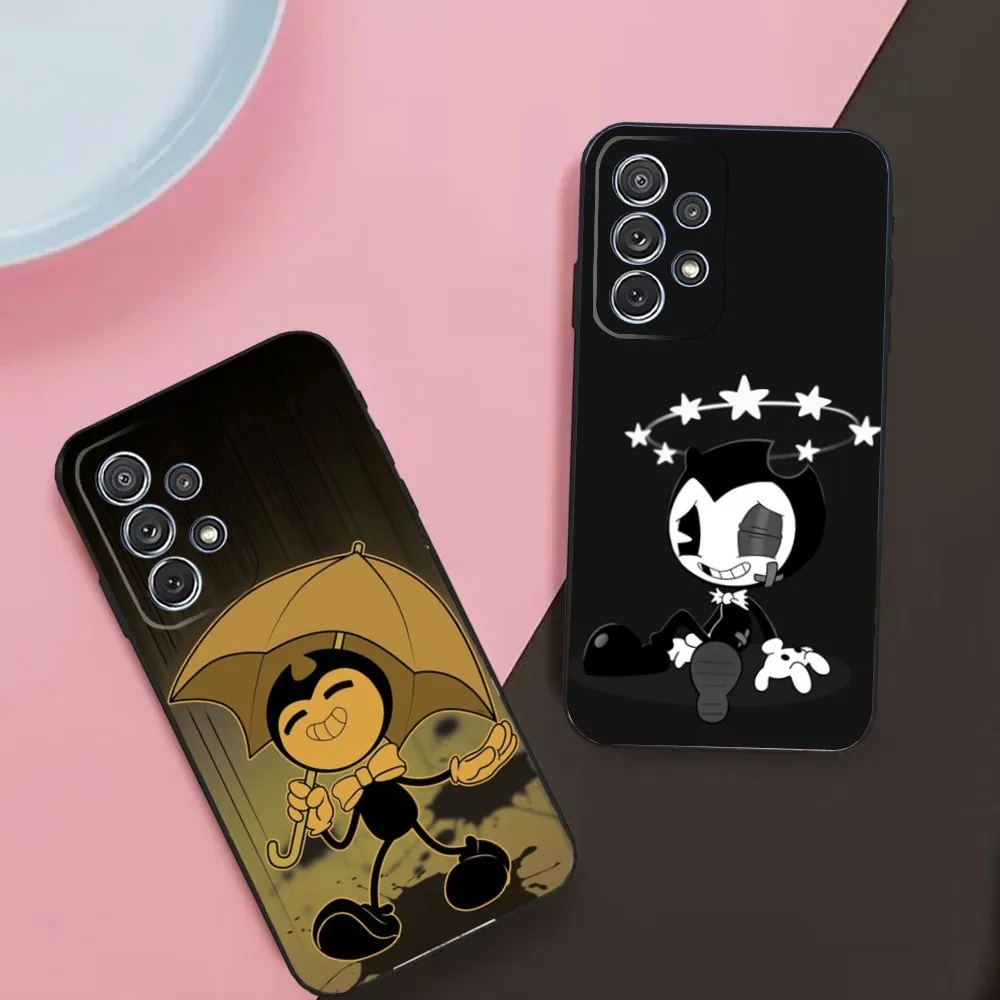 Game B-Bendy Phone Case For Samsung Galaxy A13,A21s,A22,A31,A32,A52,A53,A71,A80,A91 Soft Black Phone Cover