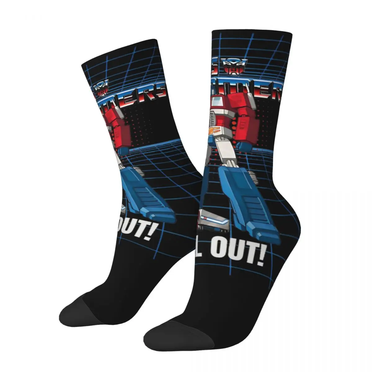 

Happy Funny Men's Socks Harajuku Autobots Optimus Prime 80s Sock Graphic Women's Sock Spring Summer Autumn Winter