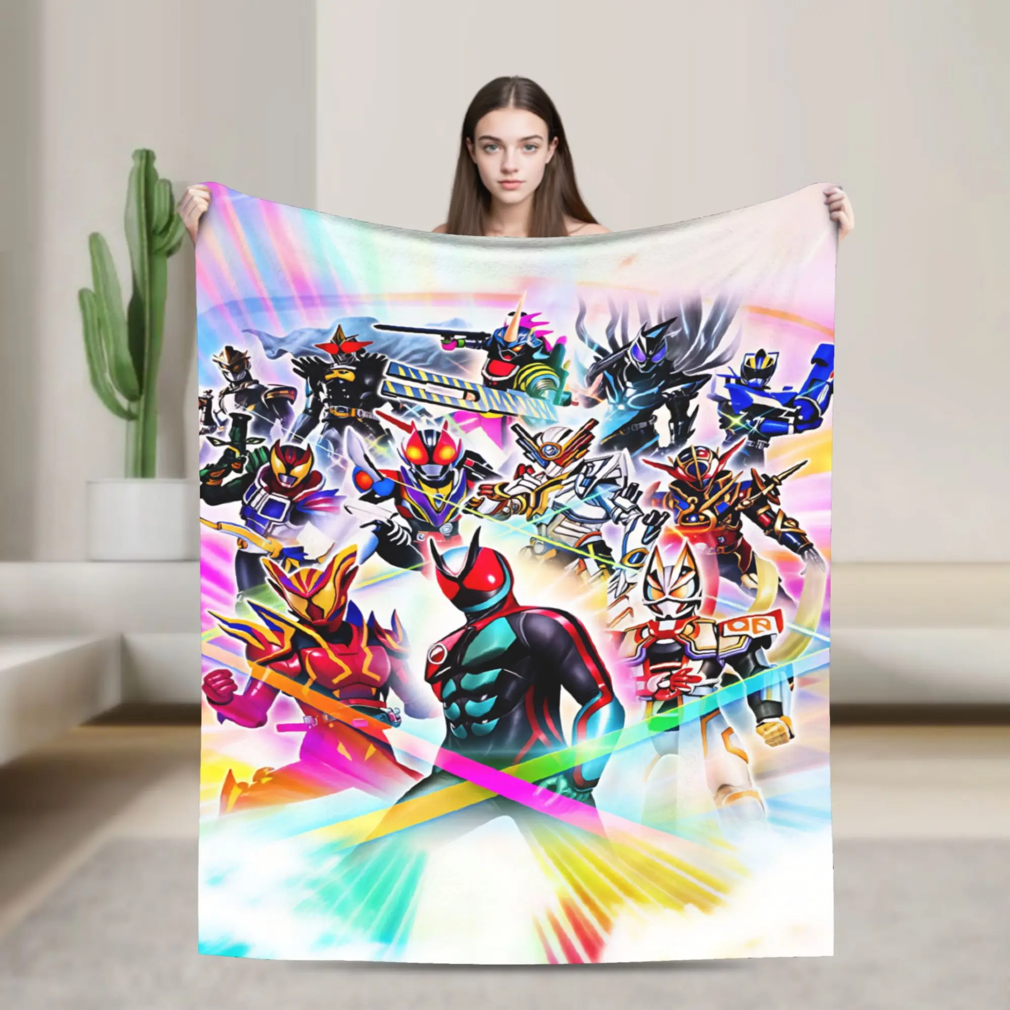 Kamen Rider  Blankets  Super Soft Pattern Plush Throw Blanket For Couch Chair Sofa Bed Travel Office Flannel Bedspread Bed Cover