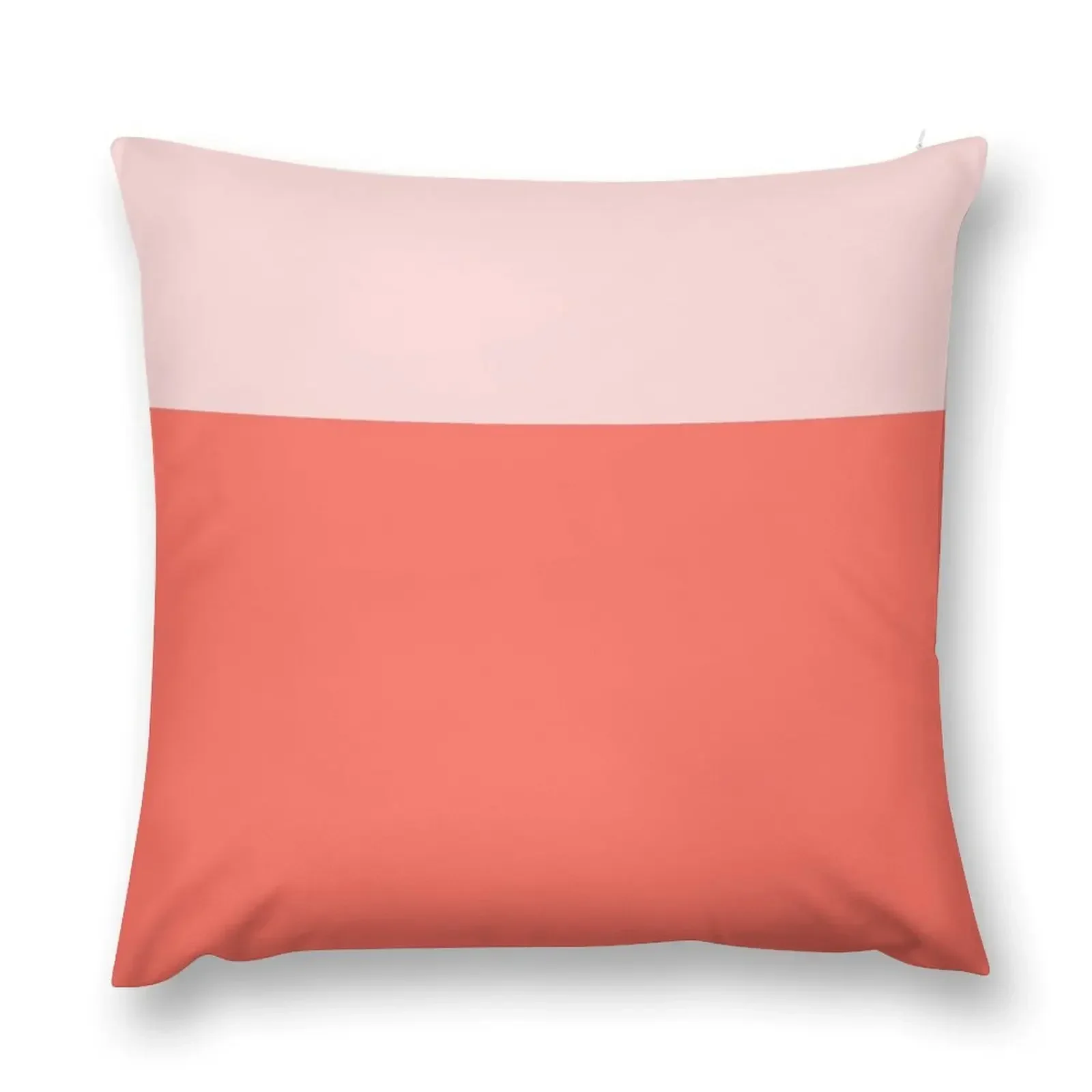 Coral and Pale Pink Color Block - Blush Minimalism Throw Pillow Cushions Bed pillowcases pillow