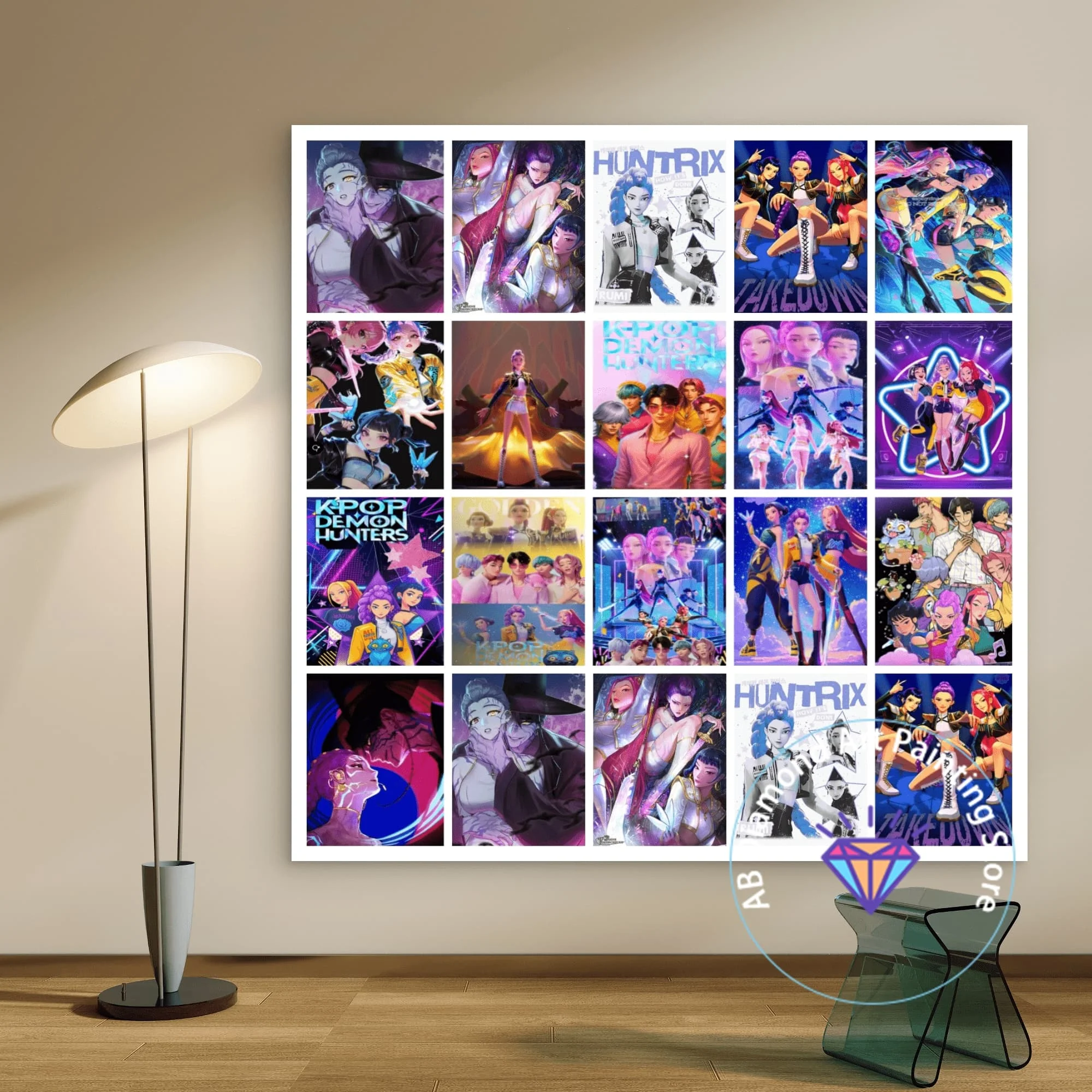 

K-KPop D-Demon Hunters AB Diamond Painting Kit 5D DIY Anime Diamond Embroidery Cross Handmade Art Gift Crafts Home Decoration