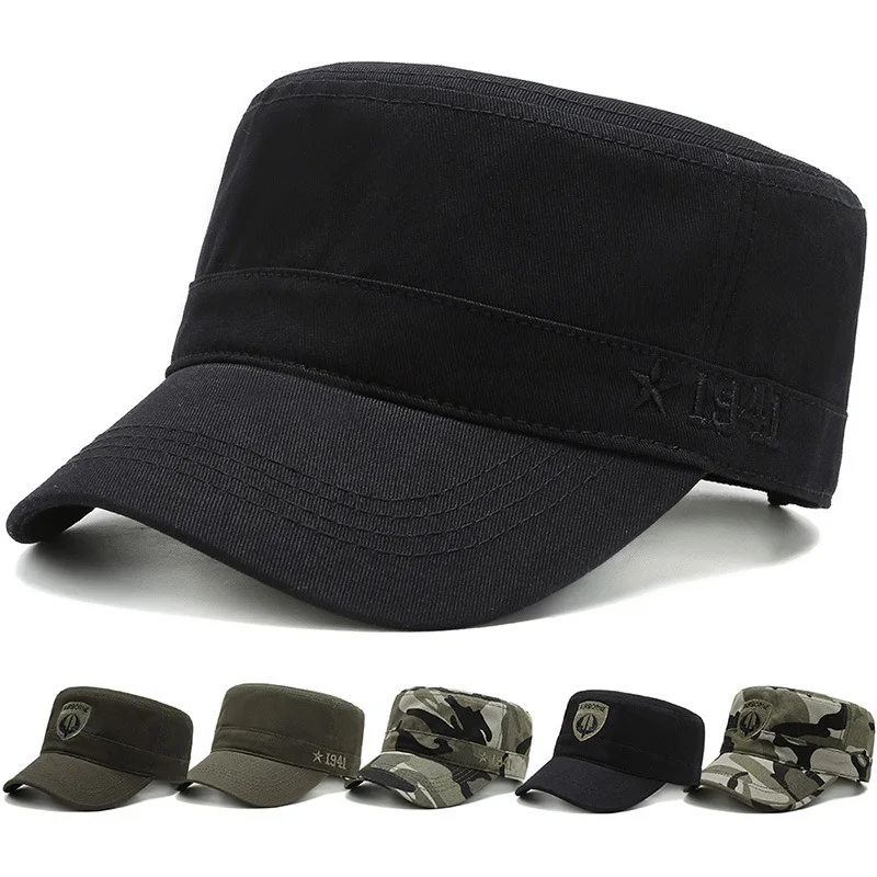 

For Korean Style Trendy Spring Summer Baeball Cap Outdoor Sport Hat Simple Military Caual Sun Protection Flat Cap
