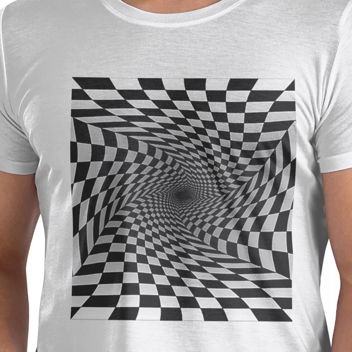 

Футболка из 100% хлопка с геометрическим рисунком 3D Vortex Illusion, мужские классические футболки с круглым вырезом и коротким рукавом, S-6XL