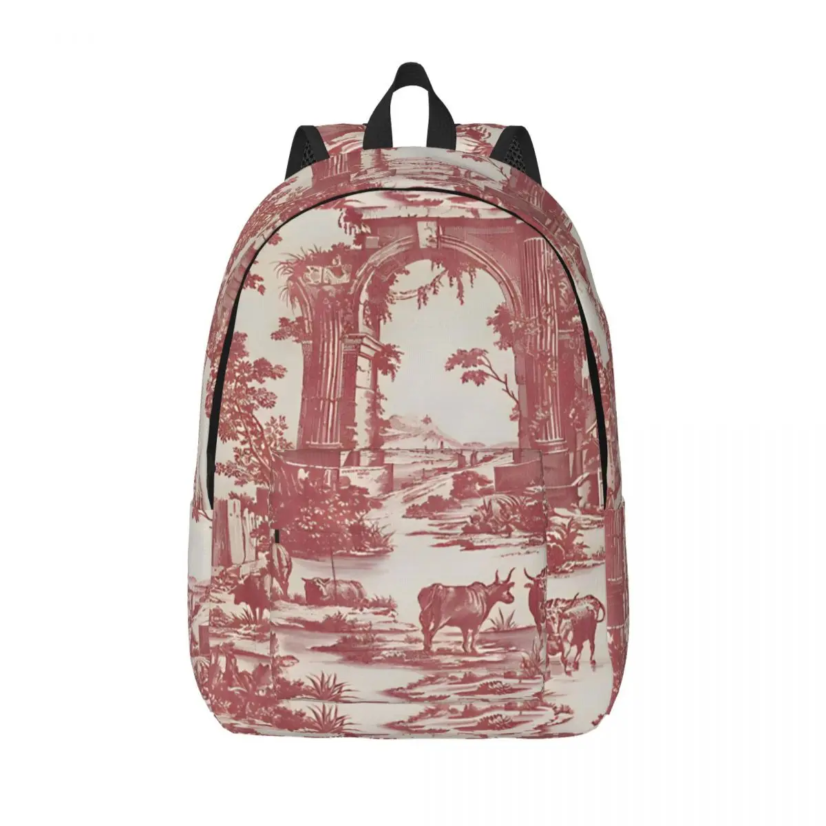 

Toile De Jouy Rural Life Backpack for Men Women Fashion High School Work Daypack Laptop Shoulder Bag Lightweight