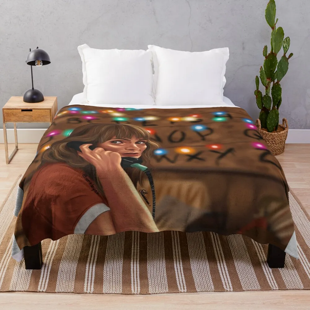 

Joyce Byers fanart Throw Blanket Hairy Blankets Weighted Blanket blankets and throws Sofa Throw Blanket Hairy Blanket