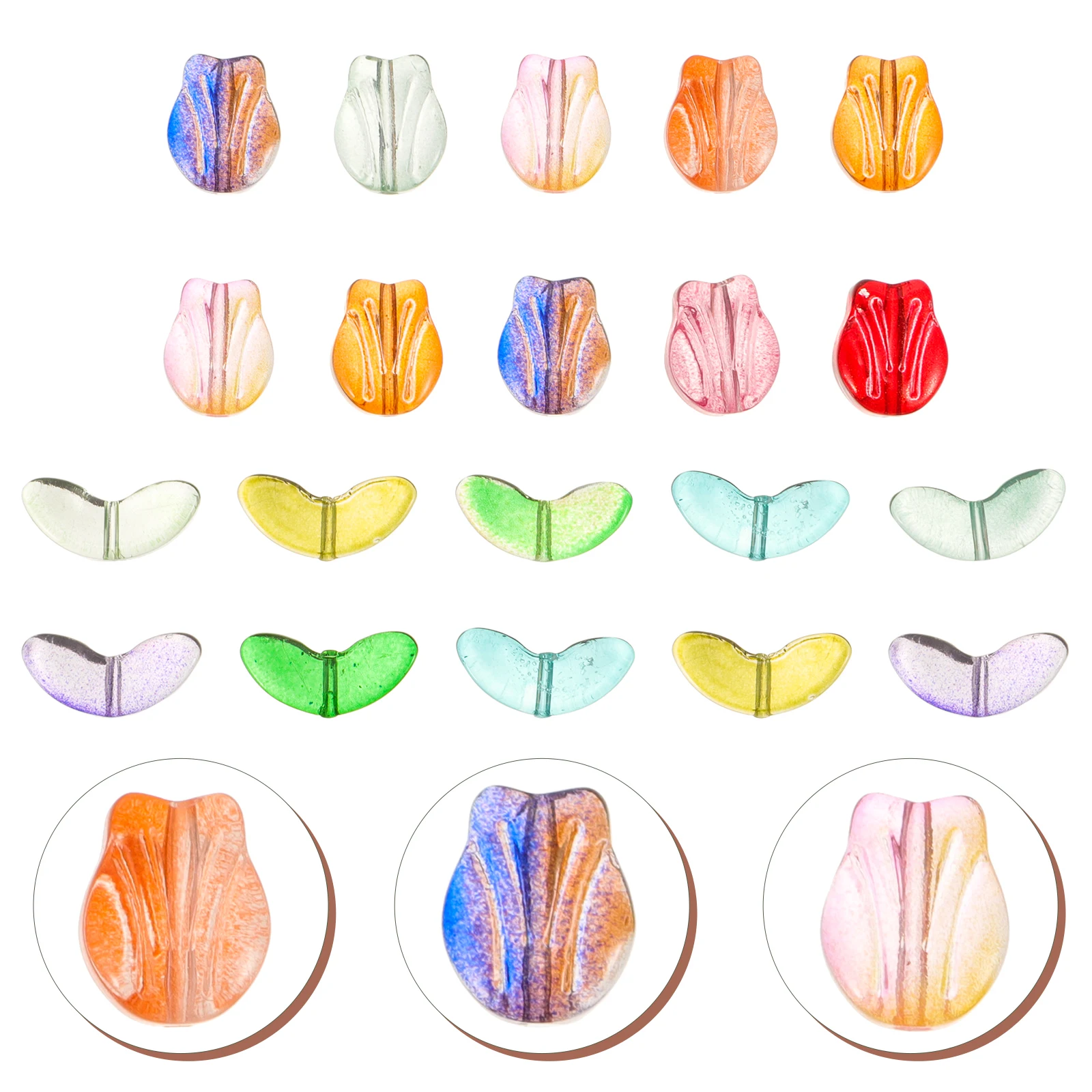 

20 Pcs Tulip Beads for Crafting Bracelet Making Acrylic Bracelets Jewelry Charms