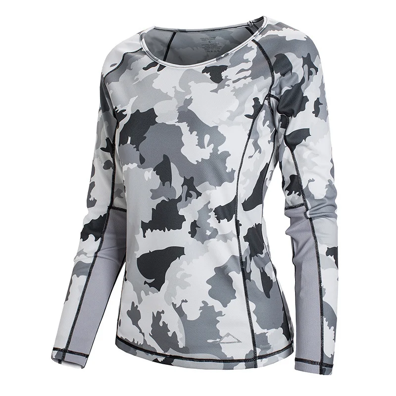 Outdoors Long Spring Sleeve T Shirt Men Women Camping Trekking Lovers Self-cultivation Skinny Camouflage Quick-drying Clothes